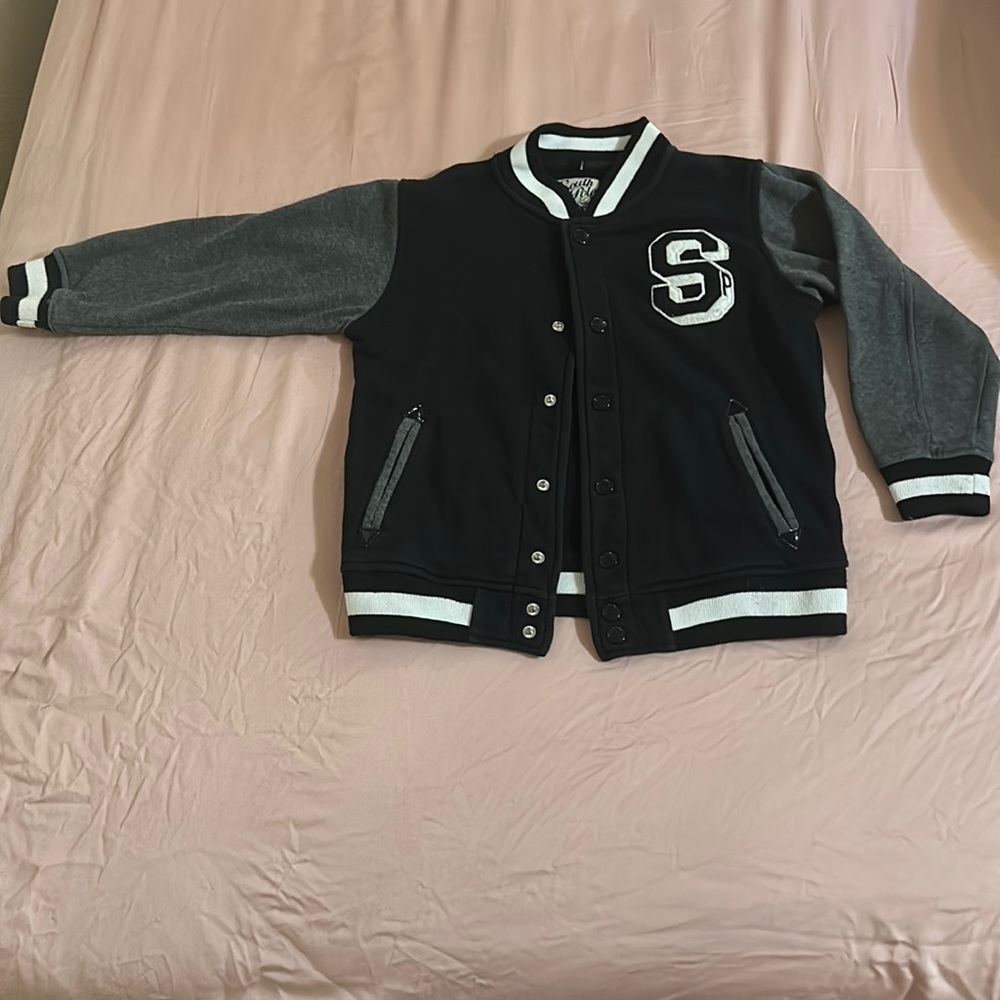 Black jacket with gray sleeves